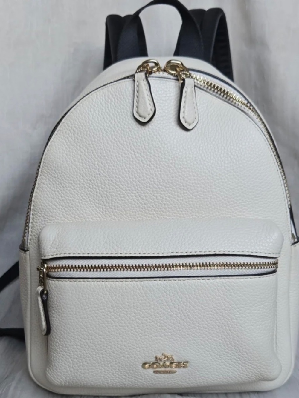 Authentic Coach Charlie Large Backpack in a beautiful cream and black color comb